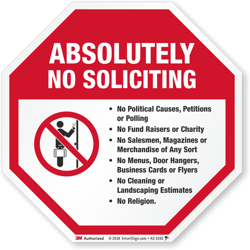 Printable No Soliciting Sign For Business