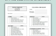 Office Cleaning Checklist Customizable Word Document And PDF Forms Etsy
