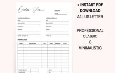 Order Form Order Template Small Business Form Business Template Printable Order Form Customer Template Order Form Template INVOICE Etsy