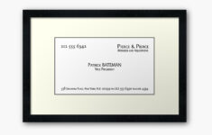 Patrick Bateman Business Card Canvas Print For Sale By Troyvart Redbubble