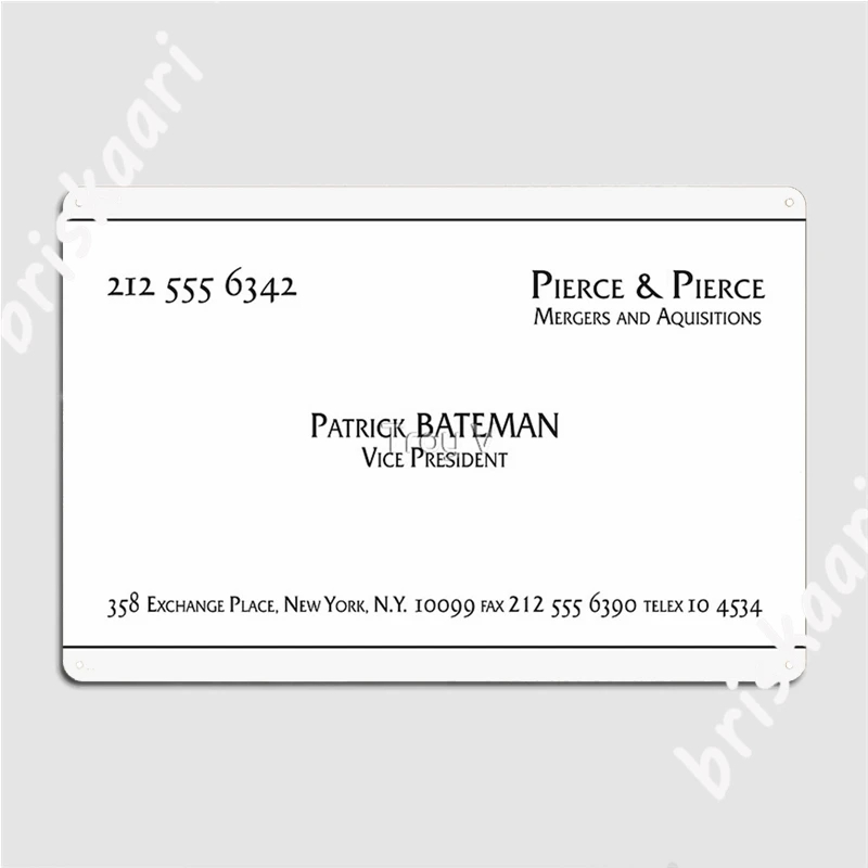 Patrick Bateman Business Card Metal Signs Cinema Living Room Party Customize Painting D cor Tin Sign Posters AliExpress