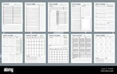 Planner Page Templates Business Week Organizer Checklist Office Work Printable Vector Agenda School Or College Education Daily Goal Planners Templa Stock Vector Image Art Alamy