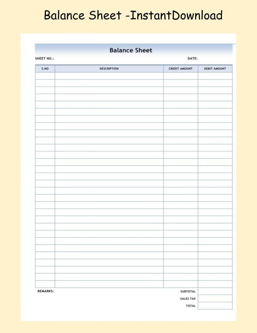 Small Business Free Printable Accounting Forms