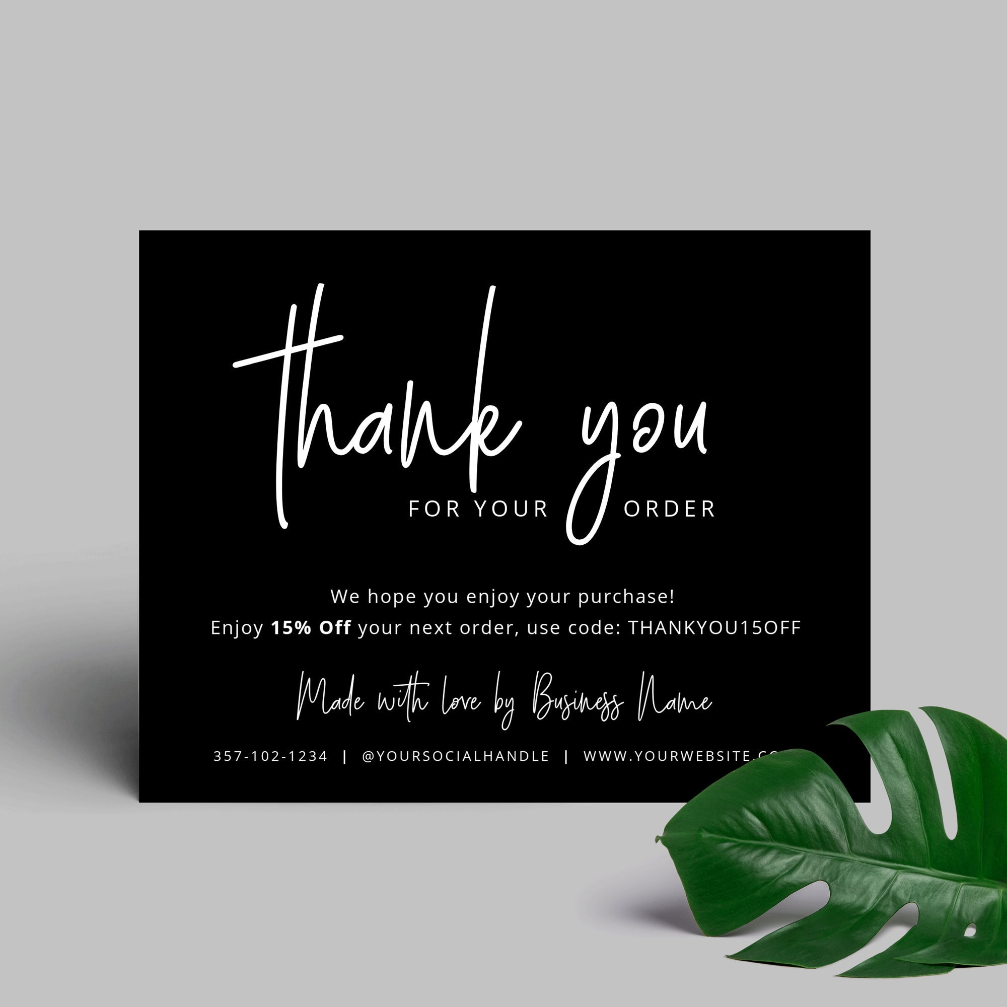 Free Printable Business Thank You Card Template
