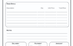 Printable Order Form Template 2 Options