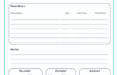 Printable Order Form Template 2 Options