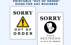 Printable Out Of Service Sign Out Of Order Sign Essential Signs For Small Businesses Restroom Out Of Order Sorry Out Of Order Notice Etsy