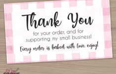 Printable thank You For Your Order And For Supporting My Small Business Bakery Customer Pick Up Card Cookie Thank You Card Packaging Etsy