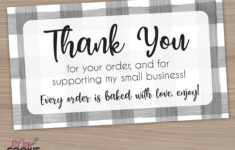 Printable thank You For Your Order And For Supporting My Small Business Bakery Customer Pick Up Card Cookie Thank You Card Packaging Etsy