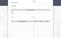 Receipt Template Printable Customer Order Receipt Small Business Sales Receipt Form A4 And US Letter PDF Etsy