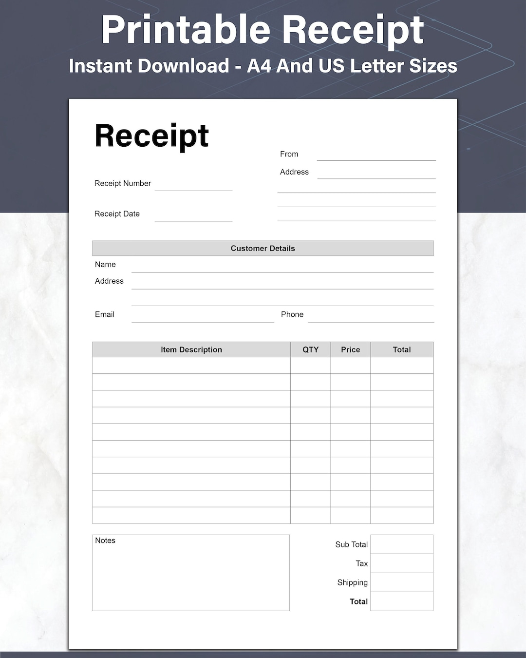 Printable Business Receipts Free