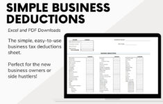 Simple Business Deductions Excel PDF Tax Deductions List For Side Hustles The Self Employed Home based Business Business Tax Prep Etsy