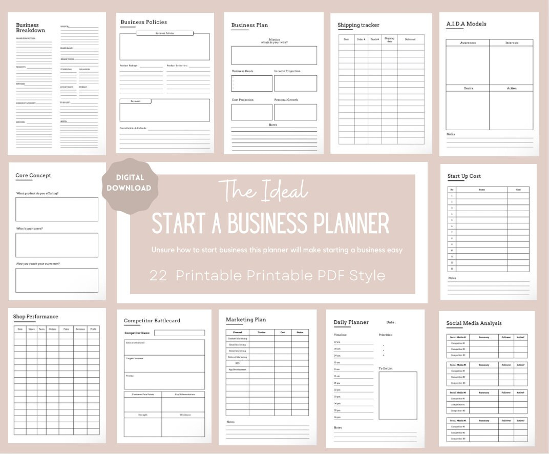 Free Printable Small Business Business Planner