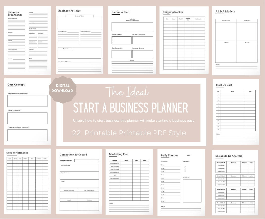 Free Printable Small Business Planner