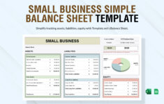 Small Business Simple Balance Sheet Template Template