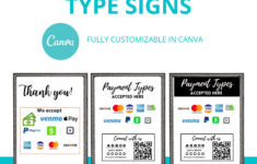 Square Credit Cards Accepted Signs Etsy