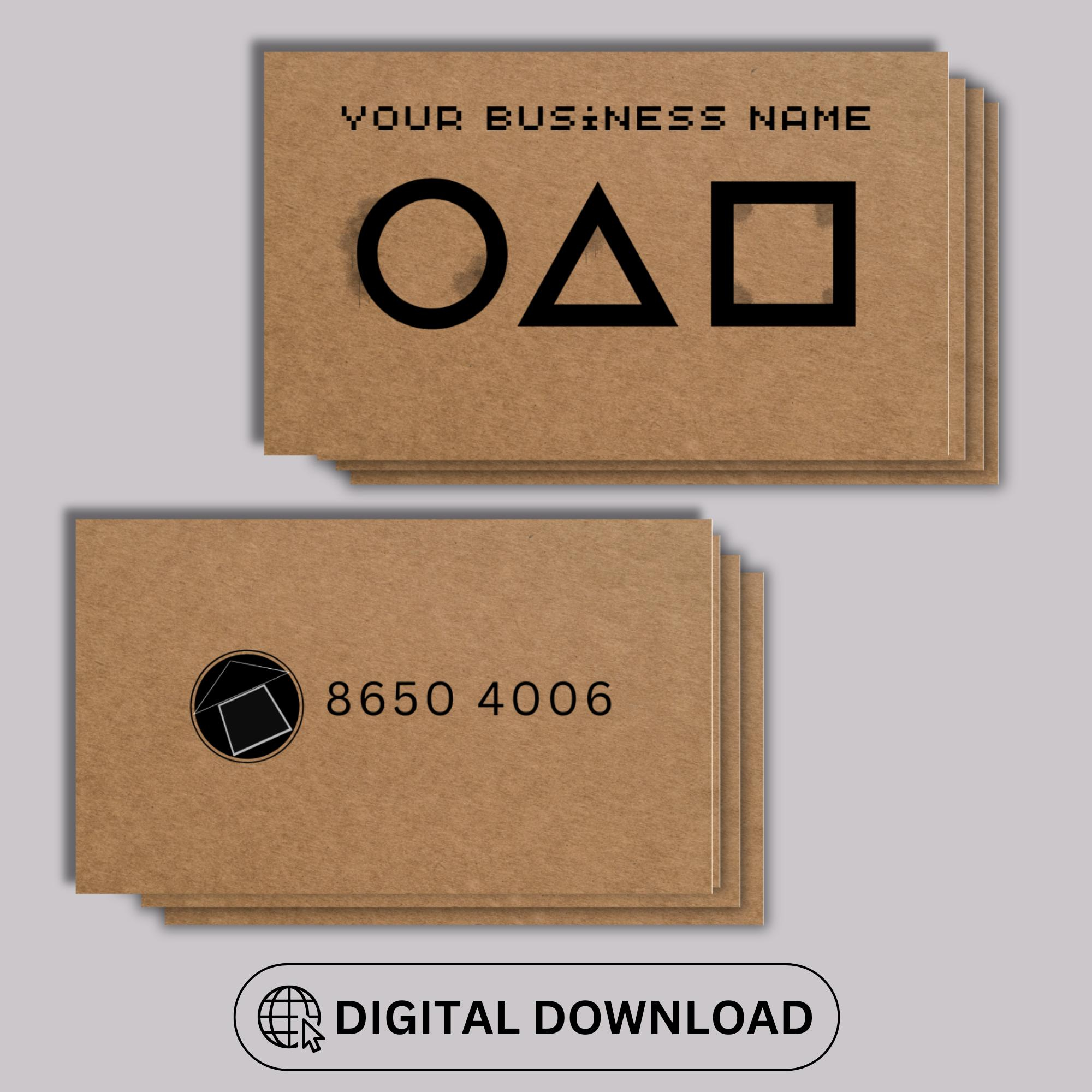 Squid Game Season 3 Inspired Business Card instant Digital Download Etsy