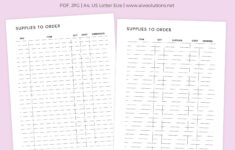 Supplies To Order Tracker Printable Supplies Management Form Small Business Supplies Sheet Aiwsolutions Leep Tracker