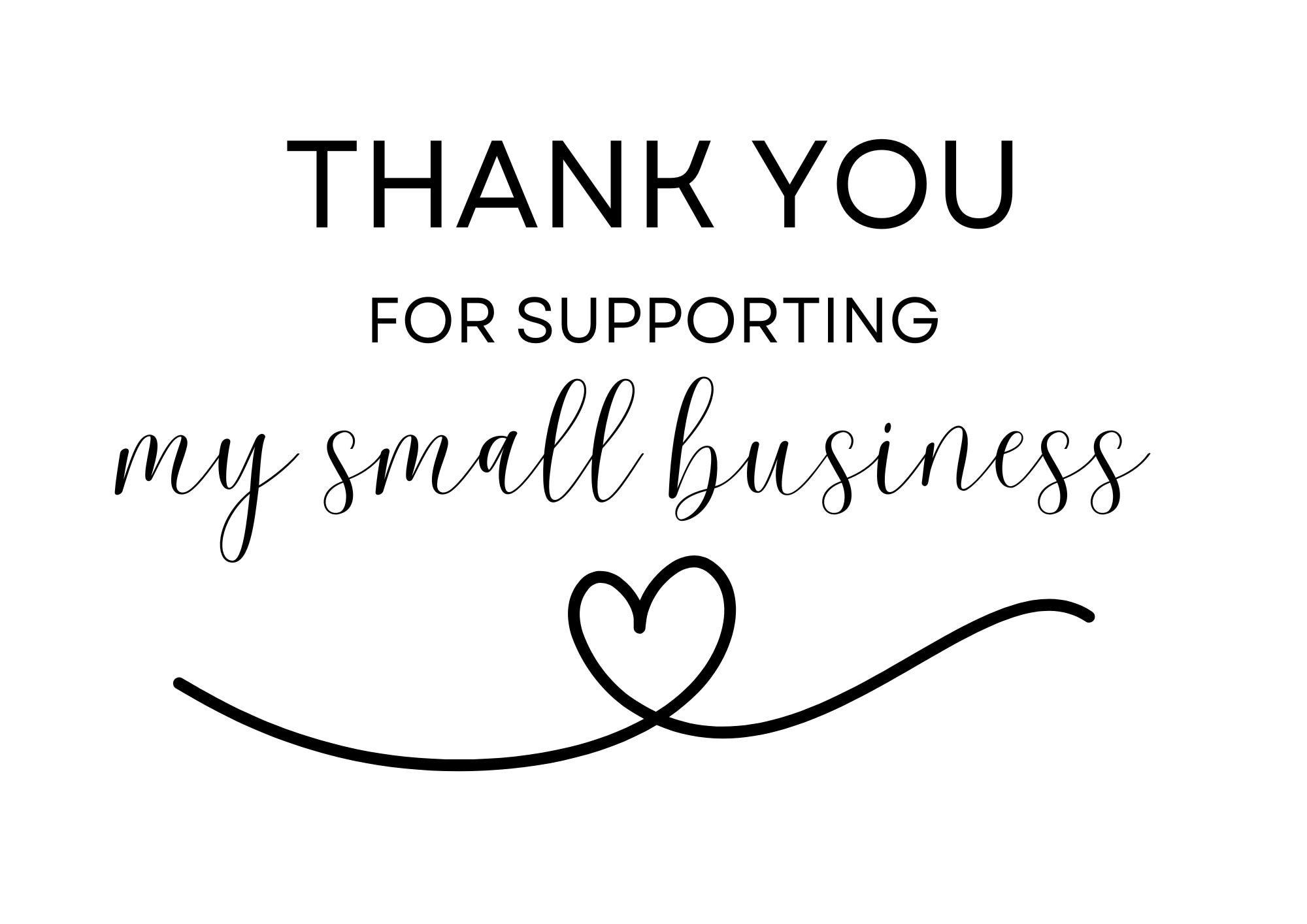 Thank You For Supporting My Small Business Cards Elegant And Thoughtful Inserts For Your Packages Etsy