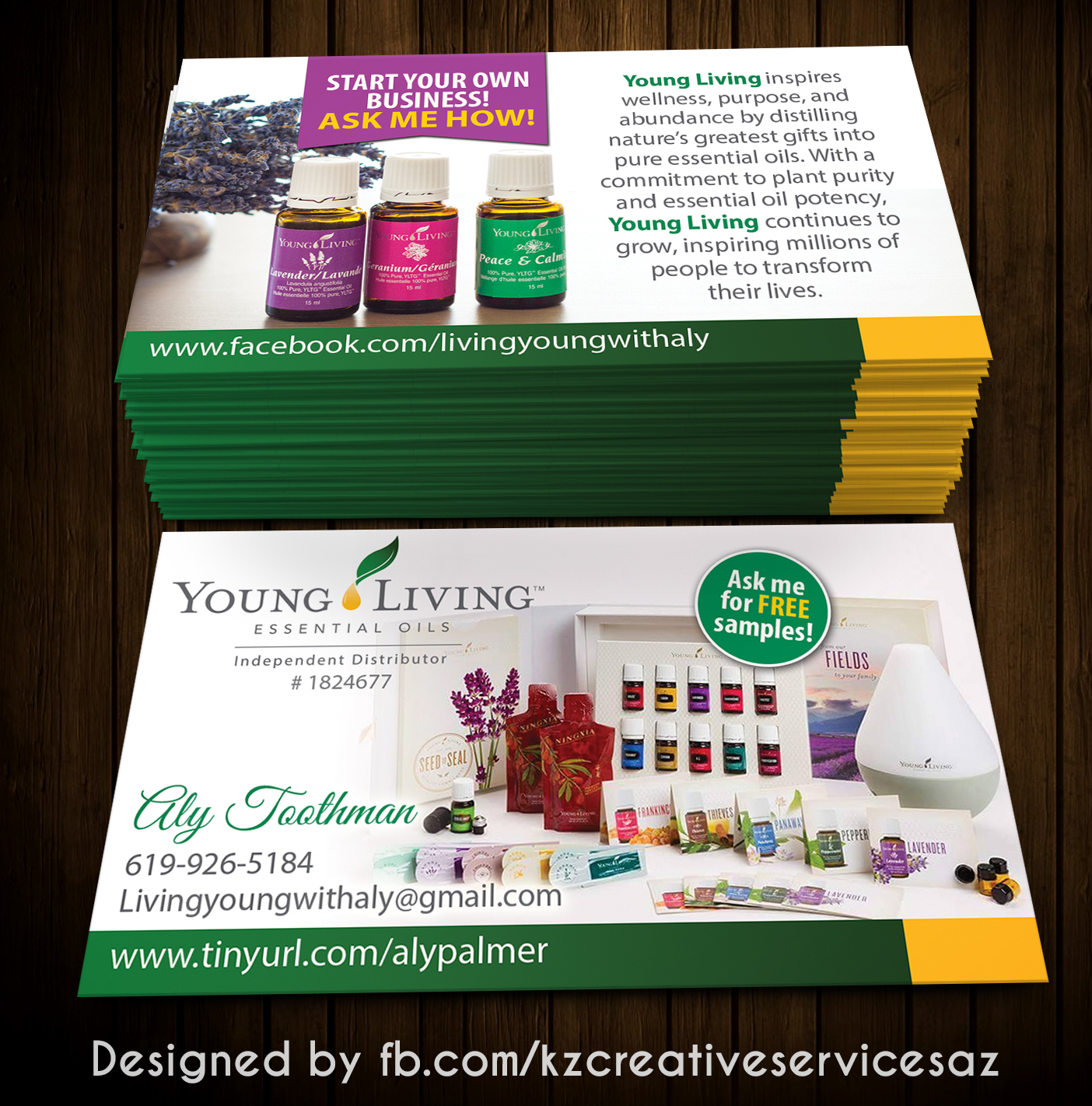 Young Living Business Cards 1 KZ Creative Services Online Store Powered By Storenvy